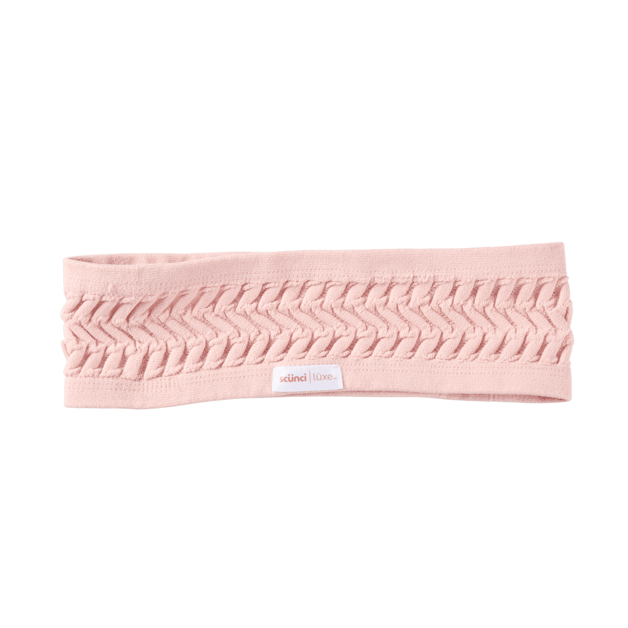 Scunci Luxe by Conair Textured Headwrap, Blush, Gentle Hold Hair Accessory, 1 Count