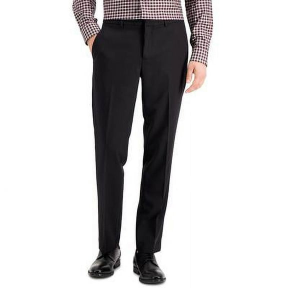 Perry Ellis Mens Modern fit Dress Pants 36 / 32 Black Solid Stretch