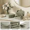 thumbnail image 6 of Casegrace Synthetic Leather Portable Jewelry Box for Women Girls 3 Layers Organizer Necklace Ring Earring Travel Jewelry Storage Gift Case, 6 of 11