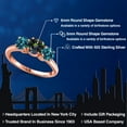 thumbnail image 2 of Gem Stone King 18K Rose Gold Plated Silver Green Mystic Topaz and London Blue Topaz Engagement Ring for Women | 2.40 Cttw | Round 6MM | Gemstone November Birthstone | Size 9, 2 of 6