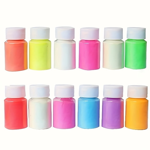 12-Pack 10g Multi-Color Luminous Pigment Powders