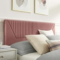 thumbnail image 3 of Modway Yasmine Channel Tufted Performance Velvet Full Platform Bed in Dusty Rose by Modway, 3 of 8