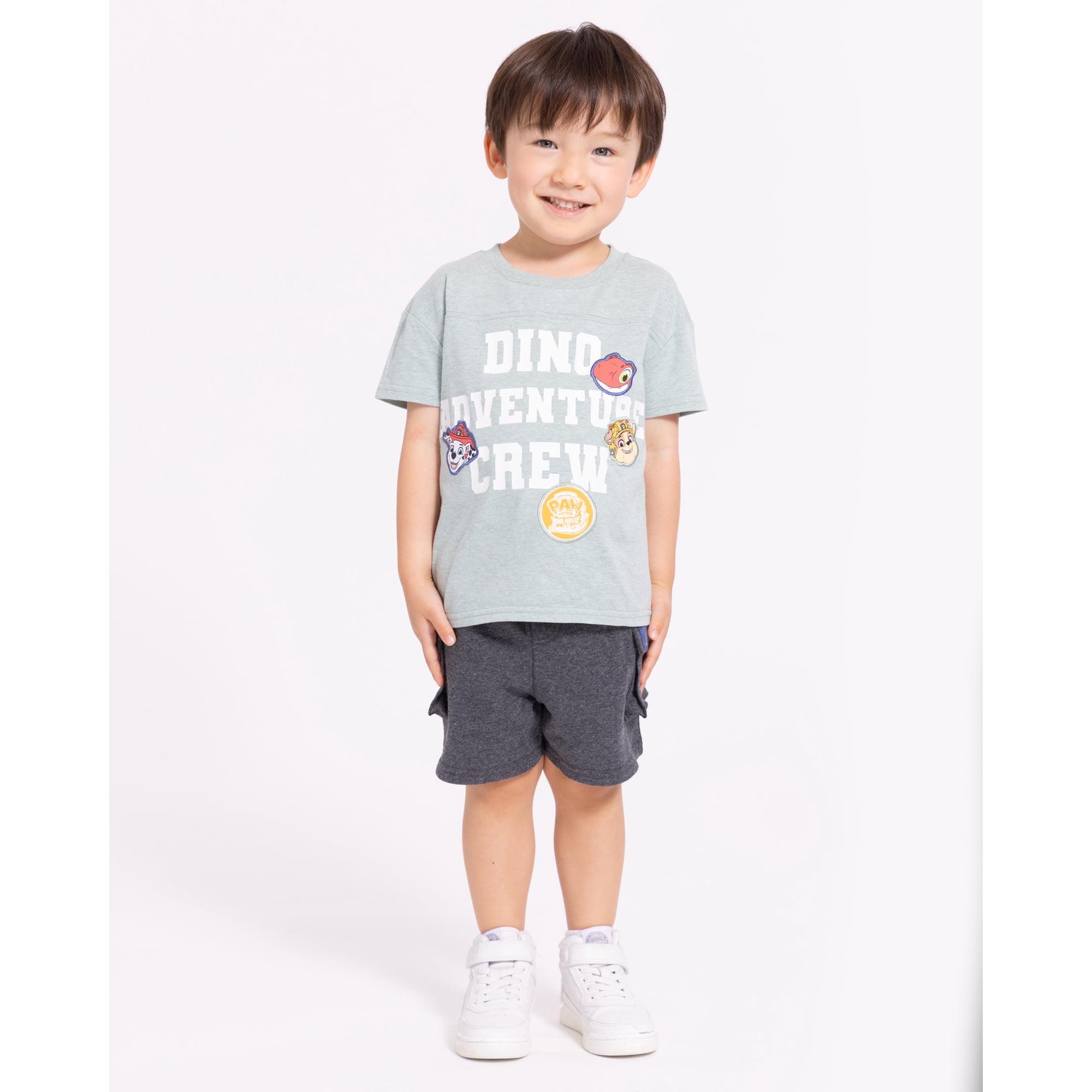 Paw Patrol Toddler Boys Graphic Tee and Fleece Cargo Shorts, 2 Piece, Sizes 12M-5T