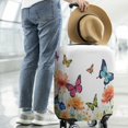 thumbnail image 2 of White Butterfly Flower Field Pattern Luggage Cover Fashion Suitcase Cover Baggage Covers Fit 25-28 Inch Luggage (Go Travel), 2 of 5