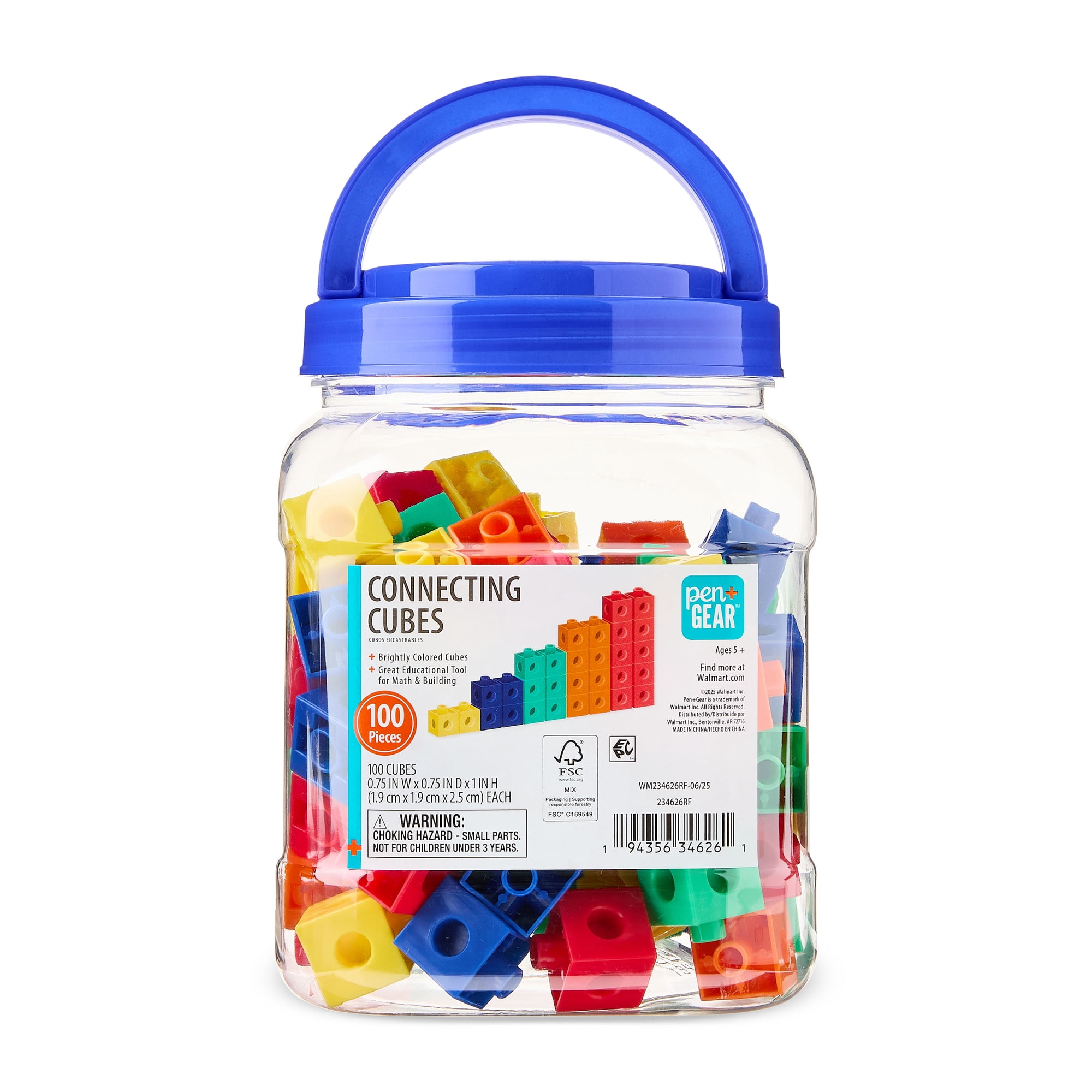 Pen+Gear Connecting Cubes Math & Counting Toy, 100 Pieces, Ages 5+