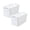 White, variant on Blue 2Pc Plastic Laundry Hamper Narrow Design Blue With Silver Handles For Clothes Toy Storage Home