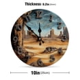thumbnail image 3 of Wall Clock, Gray Silent Wall Clocks Battery Operated Non Ticking, Vintage Desert Clock Decorative for Kitchen, Bathroom, Living Room, Bedroom(10 In), 3 of 5
