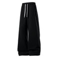 thumbnail image 2 of Men's Wide Leg Sweatpants Drawstring Elastic Waist Baggy Casual Loose Straight Leg Solid Color Lounge Pants with Pockets, 2 of 7