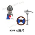 thumbnail image 1 of Figuras de soldado de Castillo de batalla Medieval histórico, bloques de construcción, Caballero inglés de la guerra de las rosas, Mini arma, juguetes para niños, 1 of 4