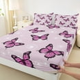 thumbnail image 3 of Manfei Romantic Butterfly Bed Sheets, Retro Flower Floral King Sheets, Teen Kid Child Adult Sheet Set, Luxury Bedroom Decor, 4 Pieces, 3 of 7