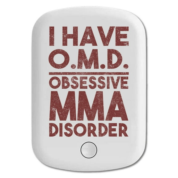 DistinctInk Magnetic Battery Pack, 5000 mAh Wireless Portable Charger with USB-C Cable, Compatible with MagSafe iPhone 14 / 13 / 12 Series - I Have OMD - Obsessive MMA Disorder