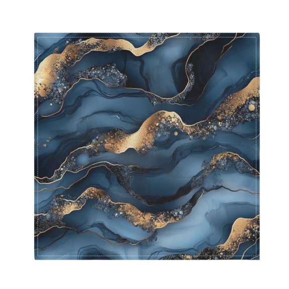 WOBOGO Dark Blue Gilt Marbles Cloth Napkins 1 Piece Soft Elegant Touch Durable Absorbent Quick Drying for Elegant Dining