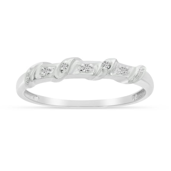 14K White Gold Diamond Band Ring
