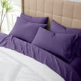 thumbnail image 3 of Real 300-Thread-Count, 100% Egyptian Cotton, 6 PC Sheet Set [1 Fitted, 1 Flat, 4 Pillowcases] |Short King Size, Plum Color| 300TC Egypt Long Staple Cotton, Fit Upto 10" Deep Pockets, Silky Sateen, 3 of 8