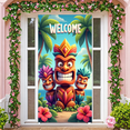 thumbnail image 5 of Tiki Welcome Banner Polynesian Theme Decorative Design Natural Colors Wooden Decor for Beach Party Hawaiian Event Summer Celebration, 5 of 7