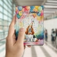 thumbnail image 4 of Happy Birthday to Basset Hound Kitten Party Balloons Cake Travel Passport Wallet Bassets Dog Breed Lovers Gifts Idea PU Leather Passport Holder Cover - 00027, 4 of 5