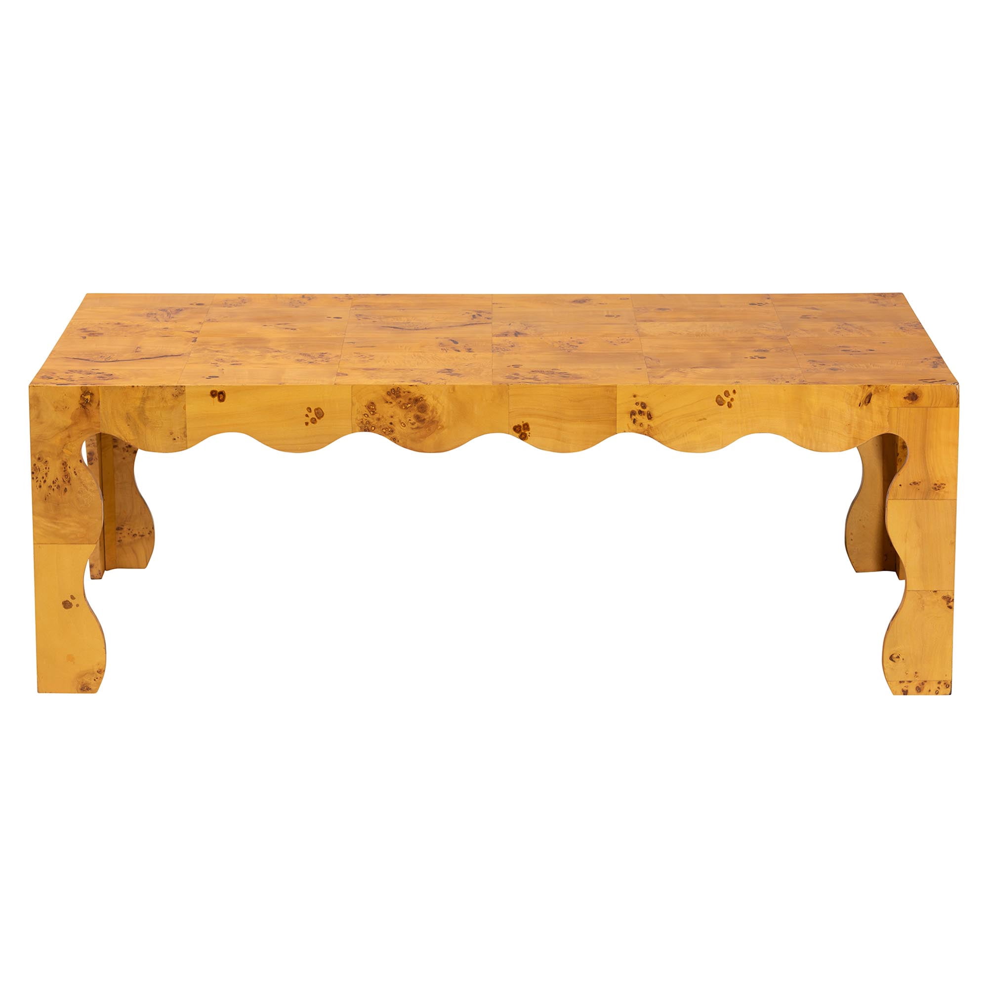 bali & pari Huxley Modern Coffee Table, Light Mappa Burl