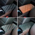 thumbnail image 4 of Cojín de cuero para reposabrazos de coche, funda de cuero de microfibra para reposabrazos de asiento de coche, decoración interior universal, 4 of 5
