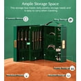 thumbnail image 6 of VigorPro Travel Portable Jewelry Box with Mirror, PU Leather Small Organizer for Rings, Earrings, Necklaces, Watches, Bracelets(Forest Green), 6 of 9