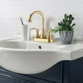 thumbnail image 2 of MAYEERTY 4"Centerset Bathroom Faucet with 360° Swivel Spout, Pop-Up Drain & Dual Handles, Brushed Gold, 2 of 6
