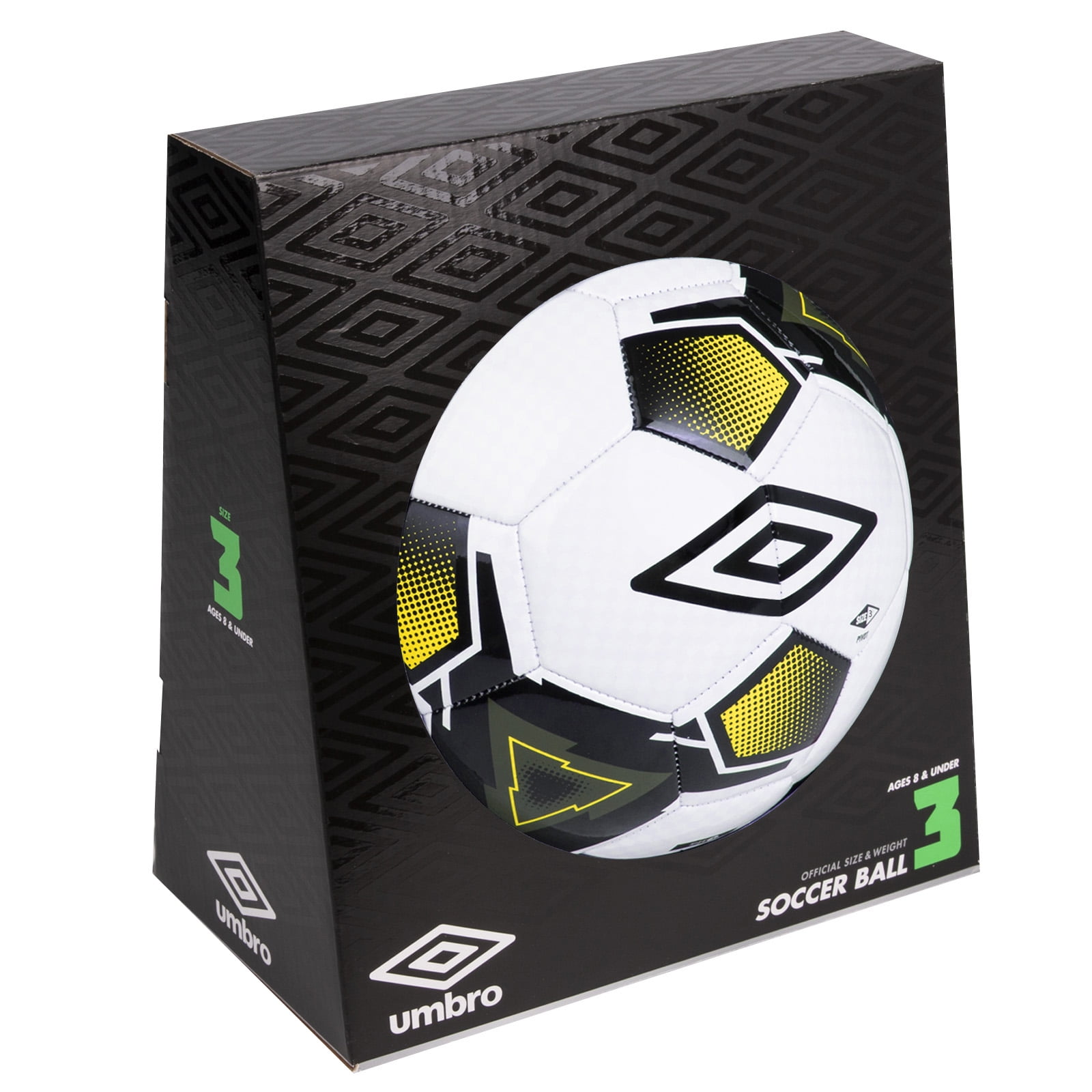 (4 pack) Umbro Pivot Size 3 Youth and Beginner Soccer Ball, Yellow