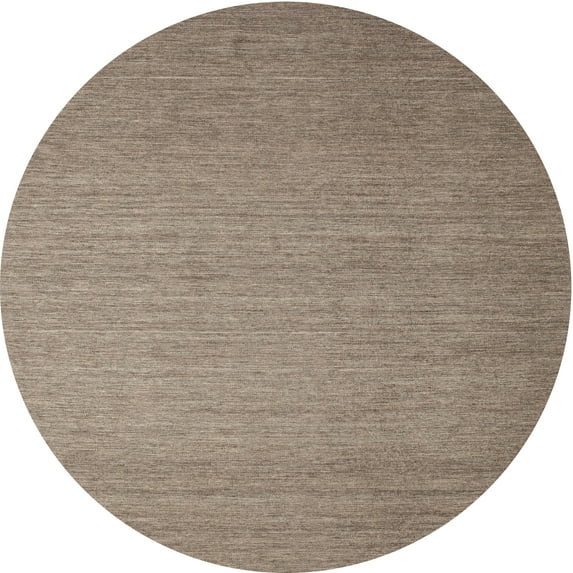 Ahgly Company Machine Washable Indoor Round Contemporary Brown Area Rugs, 5' Round