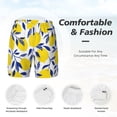 thumbnail image 6 of Picia Tropical Lemon pattern Mens Swim Trunks with Compression Liner Stretch Beach Shorts Quick Dry with Zipper Pockets No-Chafing Board Shorts-Large, 6 of 9