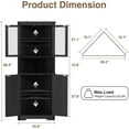thumbnail image 3 of Vabches Farmhouse 67" Tall Corner Cabinet with 4 Barn Doors, 5 Tier Corner Storage Cabinet with Glass Door Adjustable Shelves for Bathroom,Living Room,Kitchen, 3 of 10