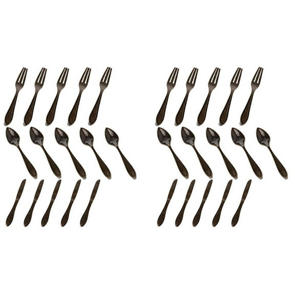 30 Pcs Knife Spoon Fork Kitchen Cabinet Closet Drawer Pull Handles Knobs 3-Inch Center to Center Bronze
