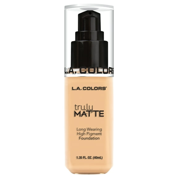 L.A. COLORS Liquid Truly Matte Foundation, Porcelain, 1.35 fl oz