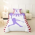 thumbnail image 2 of Erosebridal Purple Dripping Baseball Stitch & Hitter Silhouette Graphic Twin Bedding, Baseball Graphic Duvet Cover Set for Boys And Girls Kids,Ultra Soft Home Decor,2pcs,No Comforter, 2 of 5