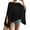 Black, variant on Women'S See Through Knit Poncho Shawl Sleeve Split Asymmetrical Shrug Cover Up Black S
