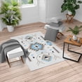 thumbnail image 1 of Southwestern Turkish Area Rug, Ethnic Illustration of a Zigzags Design Triangular Iconic Art Motifs, Soft Carpet for Living Room Decor with Distressed Look, 5.2' X 7.6', Dark Tan, by Ambesonne, 1 of 4