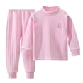 thumbnail image 3 of Cethrio Girls Cotton Pajama Sets Long Sleeve, Crew Neck Casual 2 Piece Girls' Sleepwear Pink Size 6, 3 of 6