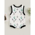 thumbnail image 5 of Bagilaanoe Newborn Baby Girl Boys Summer Jumpsuit Shorts Print Sleeveless Bodysuit 3M 6M 12M 18M Infant Casual One Piece Romper, 5 of 9
