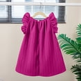 thumbnail image 5 of Jinhomg Toddler Girls Summer Dresses Cute Ruffle Hem Midi Dress Loose Fit Comfy Sleeveless Ruched Dresses Baby Kids Cute Playwear Hot Pink 7-8Years, 5 of 8