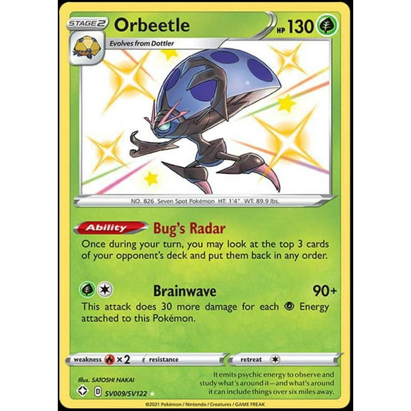 Pokemon Shining Fates Shiny Rare Orbeetle SV009
