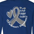 thumbnail image 4 of Inktastic Love, Care, Cure Parkinson's Awareness with Gray Ribbon Long Sleeve Youth T-Shirt, 4 of 5