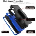 thumbnail image 2 of Takfox Samsung Galaxy A14 5G Case with Belt Clip Holster [Built in Screen Protecotr] Military Grade Heavy Duty Protection 3 in 1 Shockproof Armor Rugged Durable for Galaxy A14 5G Phone - Black+Blue, 2 of 6