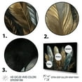 thumbnail image 3 of Designart "Gold Gilded Feathers II" Glam Feather Canvas Wall Art, 3 of 5