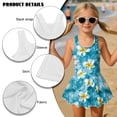 thumbnail image 4 of DISNIMO Girls Swimsuit Plumeria Print Kids One Piece Bathing Suit Skirted Sleeveless Swimwear U Neck Swim Dress Comfortable Breathable Swimsuits for Hawaiian Summer Beach Vacation, 4 of 8