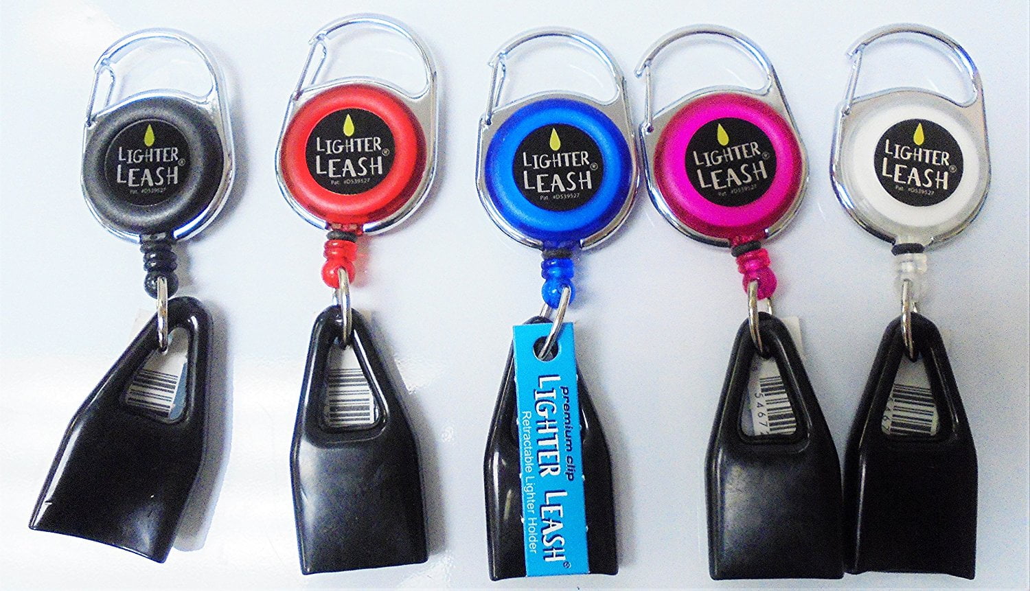 Premium Lighter Leash Retractable Keychain Clip Blue