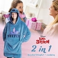 thumbnail image 3 of Couverture à Capuchon Disney Stitch en Molleton pour Filles Adolescentes Bleu, 3 of 6