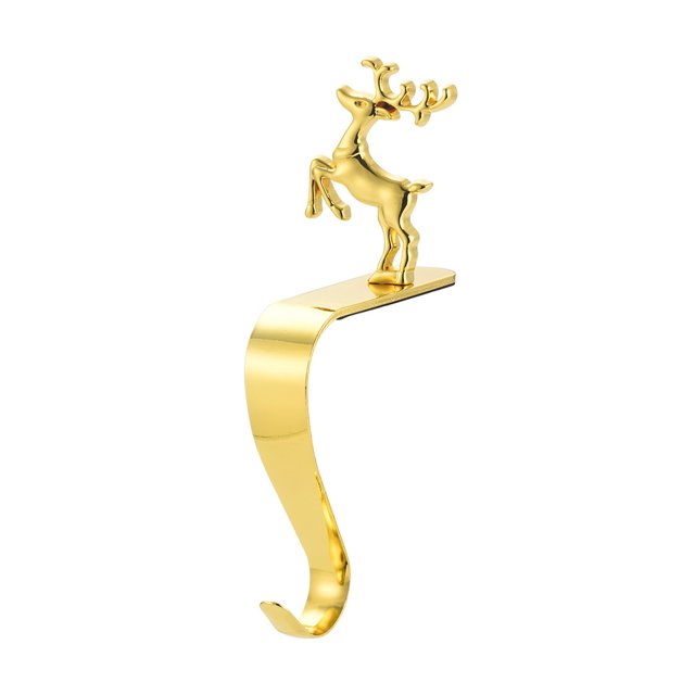 Gancho para calcetines de Navidad, soporte de metal antideslizante para colgar adornos y guirnaldas en la repisa.