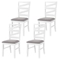 thumbnail image 1 of Gymax Dining Chairs Set of 4 w/ Tall Backrests Linen Fabric Upholstered Seats White & Gray, 1 of 8