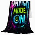 thumbnail image 2 of Neon Gamer Mode Design Vibrant Digital Gamer, Cozy Friendship Quote Scene, Warm Flannel Blanket for Living Room and Reading Nook, Art Lovers Friendship Gift, Fantasy Home Decor, 2 of 9