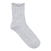 No Boundaries Lettuce Edge Mid Crew Socks, 6-Pack, Womens, Shoe Sizes 4-10