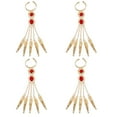 thumbnail image 1 of 4Pcs Belly Dance Hand Jewelry Gypsy Egyptian Gold Bracelet with Finger Nails, 1 of 8