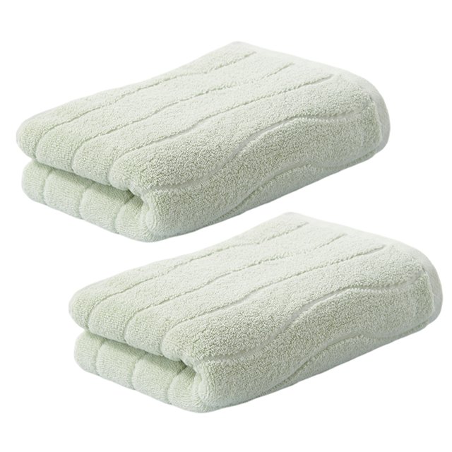 Juego de toallas de mano de 2 piezas, toallas de jacquard con rayas onduladas para baño, cocina, regalos (13 x 29 pulgadas, algodón)