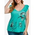 thumbnail image 1 of Rizó la manga sin mangas Impreso Rosegal Camisetas sin mangas de talla grande, 1 of 5